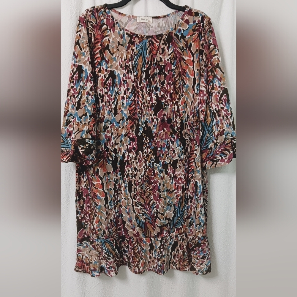 3X$25.  Beeson River Multicolor Floral Print Dress Size 1X
